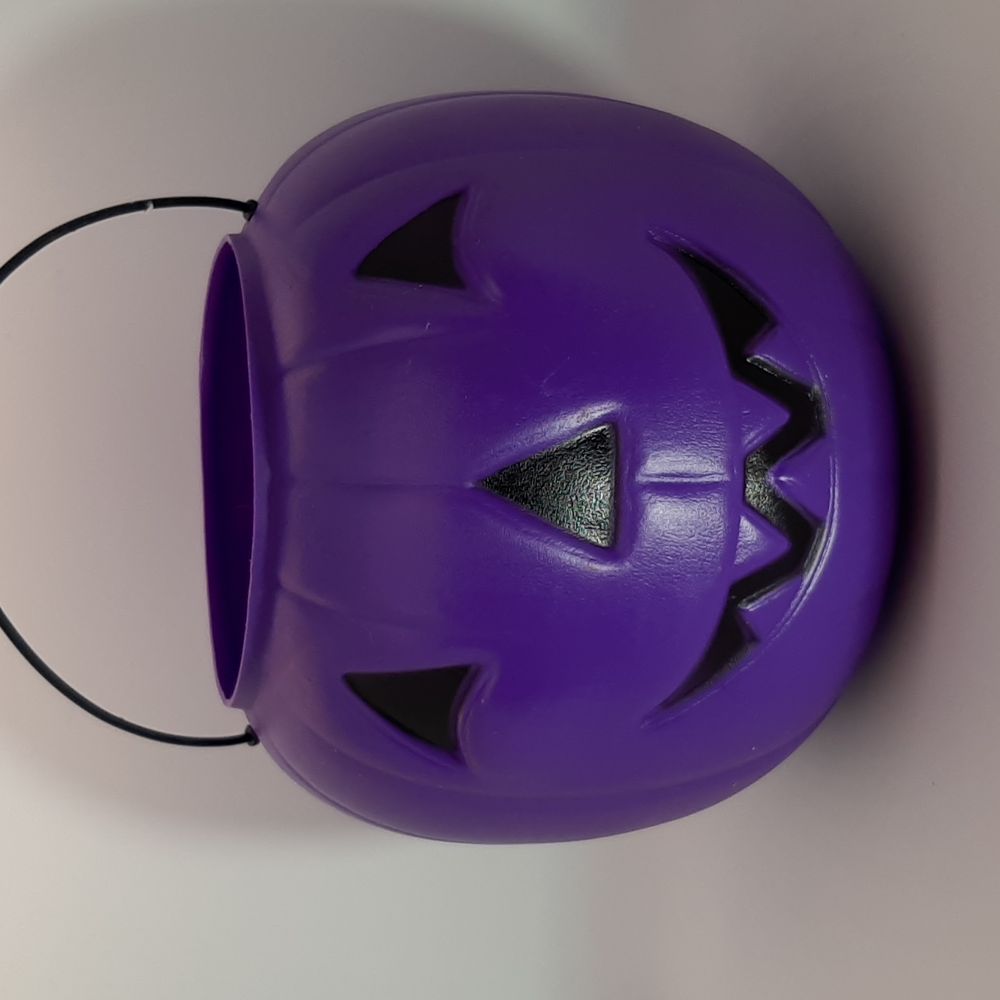 Vintage Purple GENERAL FOAM Blow Mold Jack-O-Lantern Pumpkin Candy Bucket